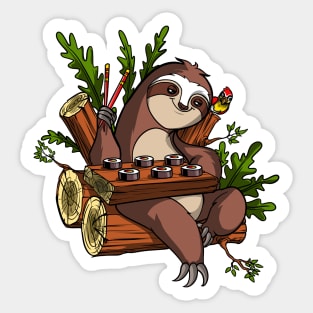 Sloth Eating Sushi Sticker